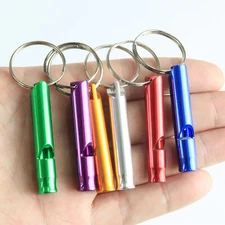 5PCS Survival Whistle Small Aluminum Camping Hiking Emergency Whistle Keyring