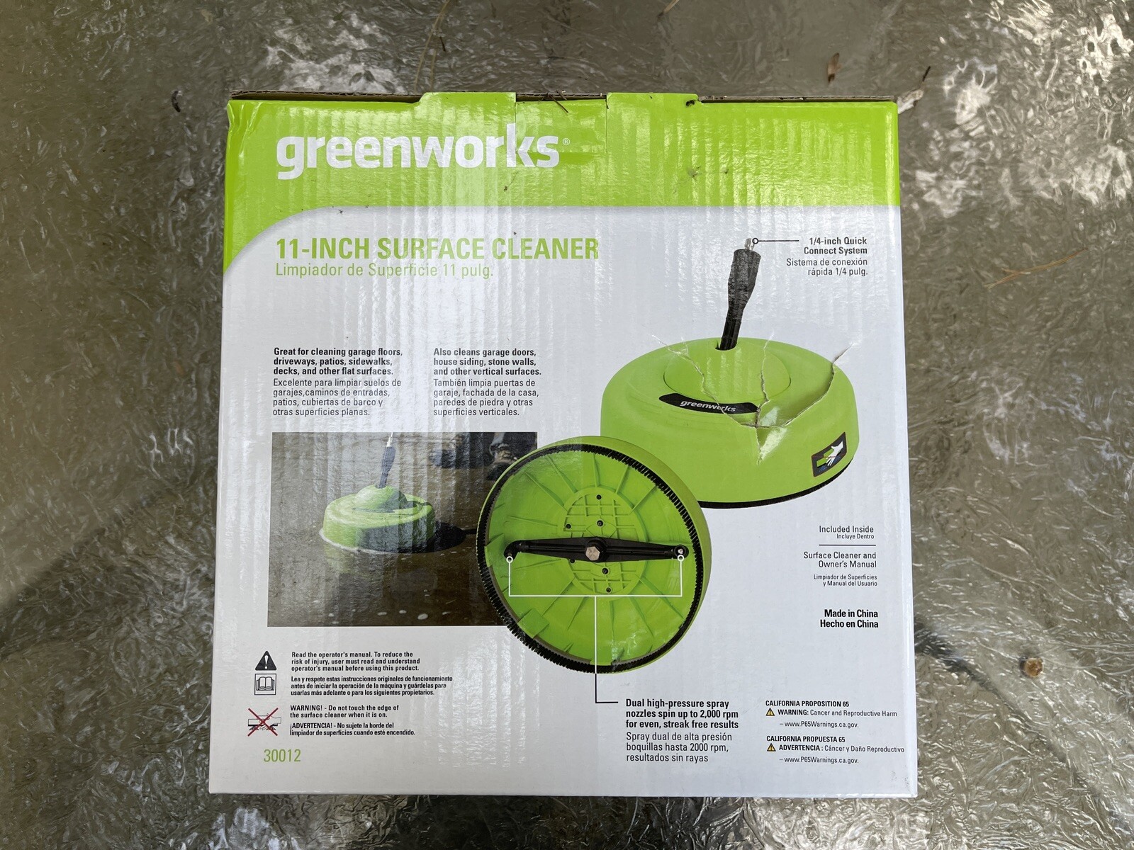 Greenworks 30012 Pressure Washer 11" Surface Cleaner Patio Driveway eBay