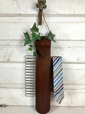 VTG Necktie Holder Rack Tie Tack Shelf Victorian Wooden Tassel Hanger Mens Valet