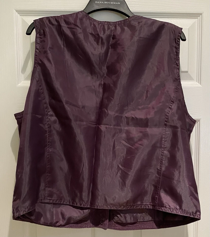 Women’s 1X SAVANNAH Purple Suede Leather Vest NEW NWT - Image 3 of 4