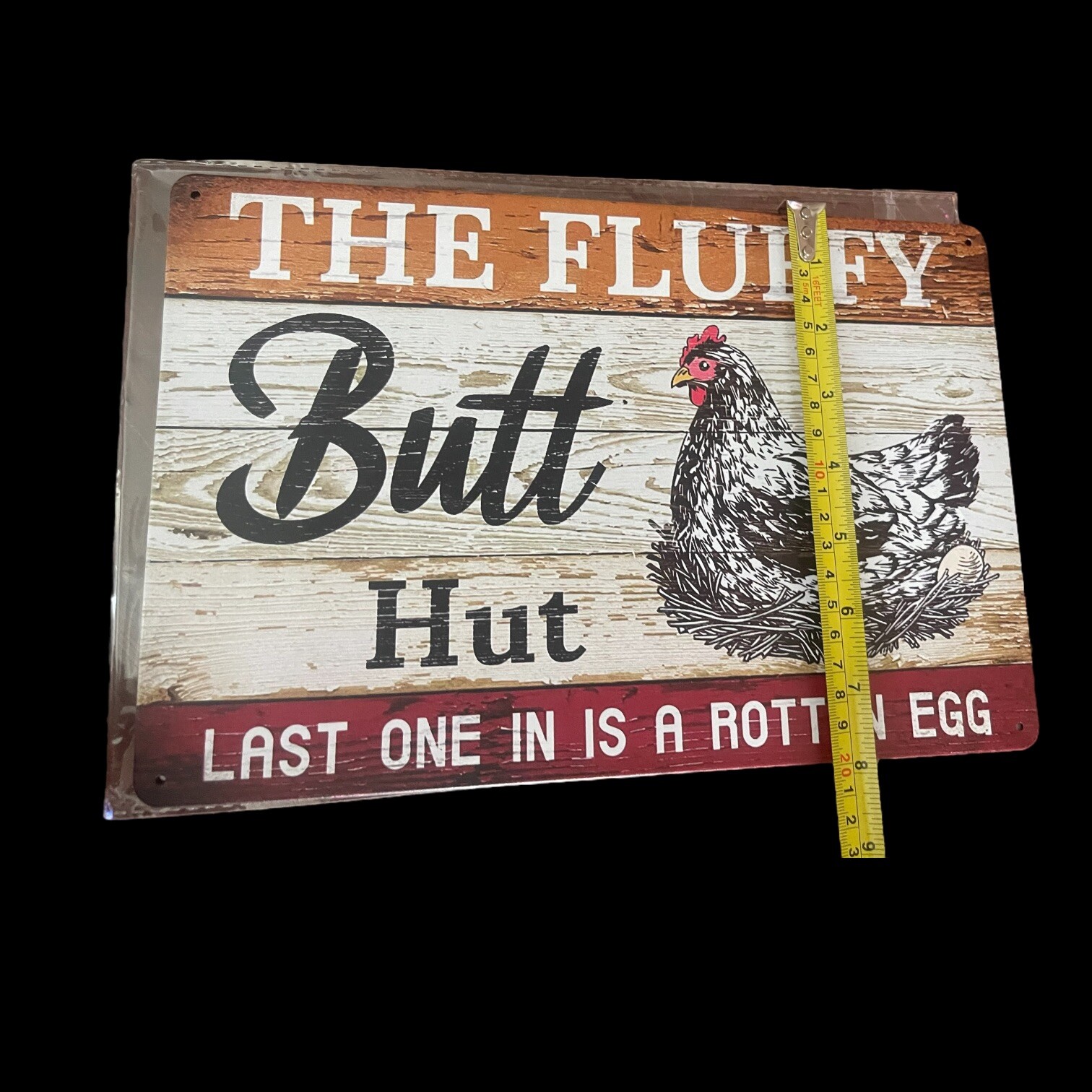 Funny Chicken Coop Sign the Fluffy Butt Hut Last One in Is a Rotten Egg