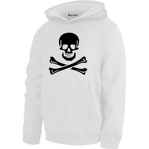 Felpa Con Cappuccio Teschio Croce E Tattoo In 4 Colori Modello Skull EK