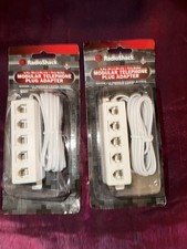 2 Radio Shack 4-Pin RJ-11/RJ-14 Five-Outlet Modular Telephone Plug Adapter NEW
