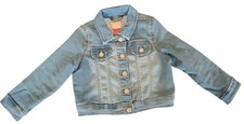 The Children's Place Denim Jacket Girls 3T Snap Buttons Classic Blue Wash Read