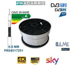 CAVO TV Triplex 6.8mm PVC17 dB CAVO COASSIALE ANTENNA SATELLITARE FRACARRO TV HD