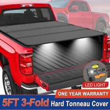 5ft Tri-fold Hard Tonneau Cover For 2024-2026 Toyota Tacoma Truck Bed Waterproof 5ft Tri-fold Hard Tonneau Cover For 2024-2026 Toyota Tacoma Truck Bed Waterproof