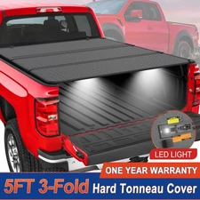 5FT Tri-Fold Hard Tonneau Cover For 2024-2026 Toyota Tacoma Truck Bed Waterproof