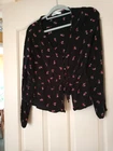 Hollister Black Floral Blouse Size XL.