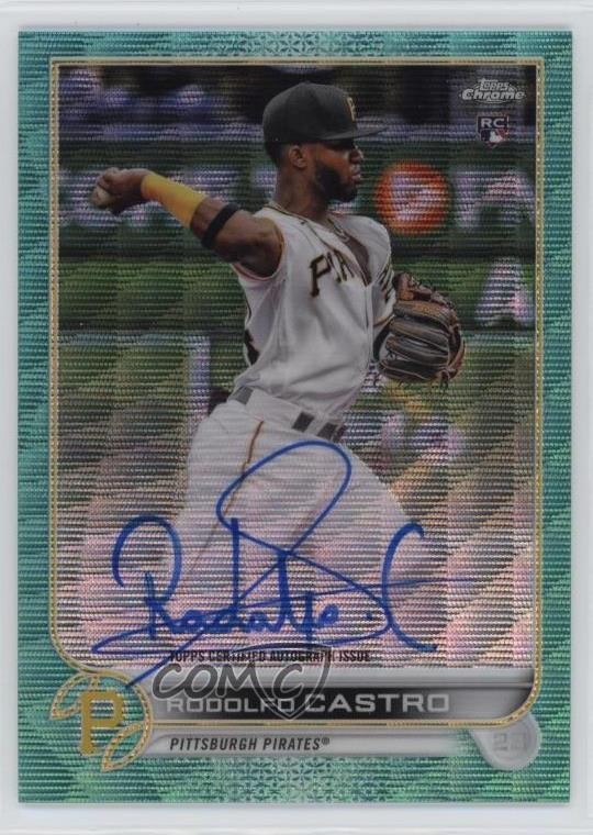 2022 Topps Chrome Rookie Aqua Wave Refractor 133/199 Rodolfo Castro Auto 0hk3