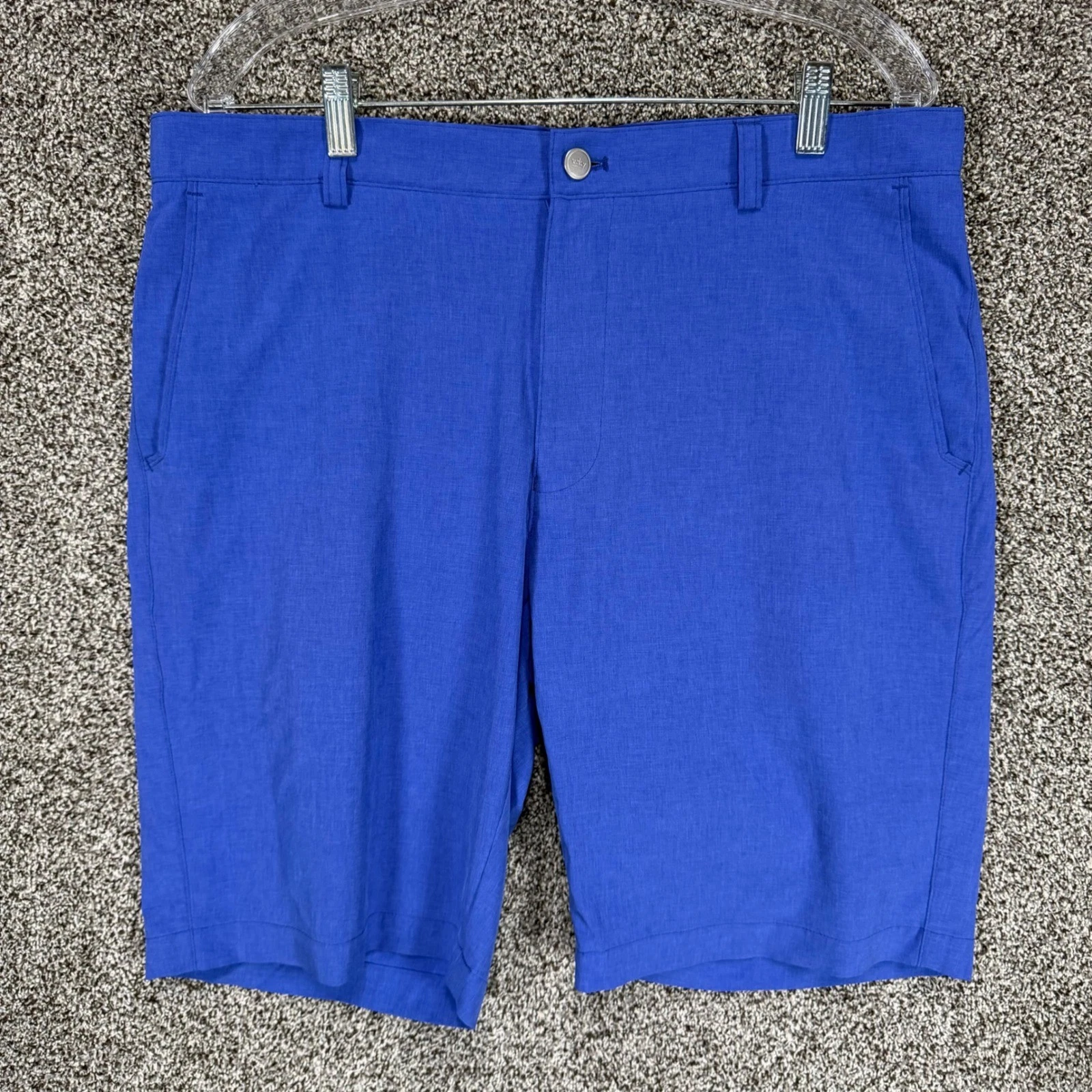 Peter Millar Shackleford Performance Hybrid Shorts Mens 35x10 Blue Golf Stretch