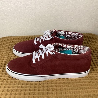 Emerica Tope Gum Sneakers Mens Size 13 Burgundy White Skate Shoes
