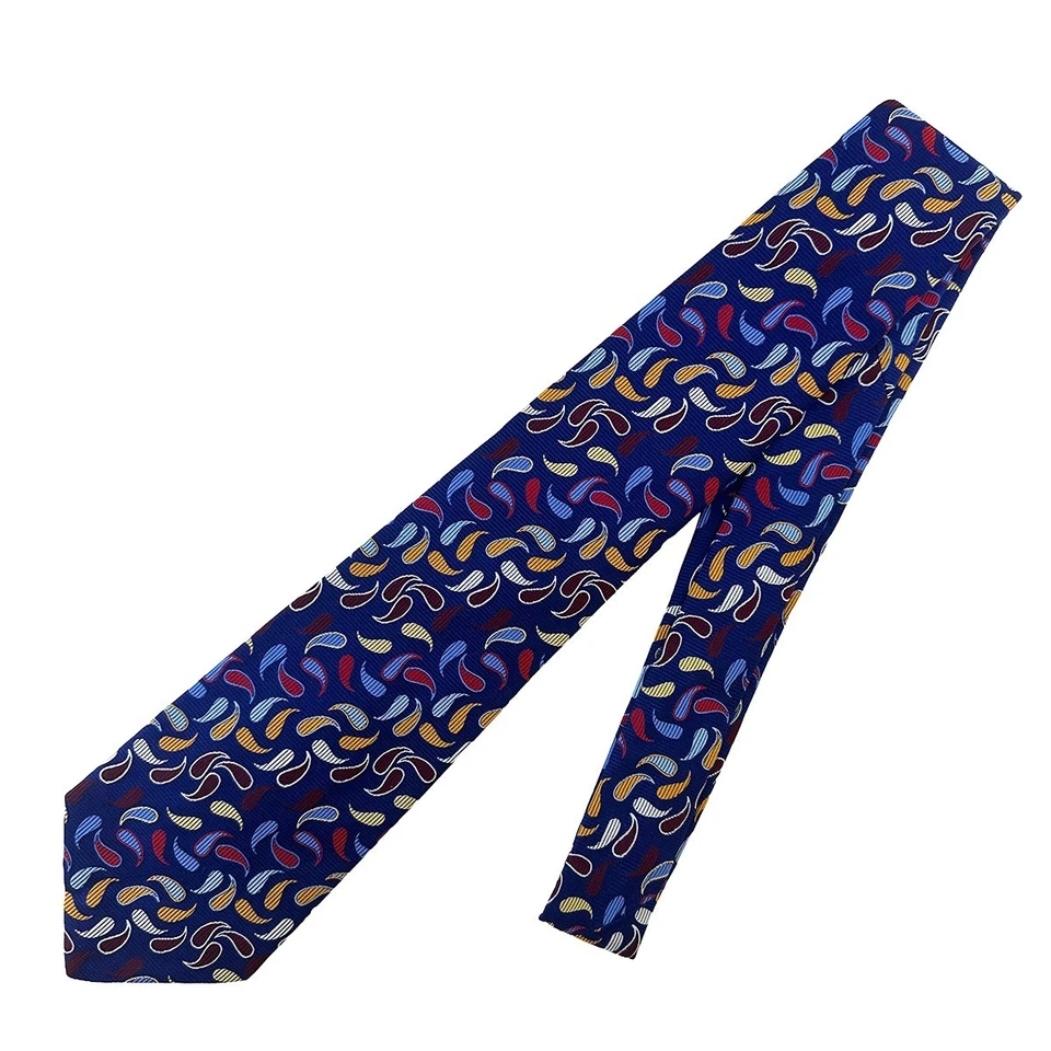 Corbata de cuello de cachemira moderna para hombre Turnbull & Asser • 100 % seda • azul, multicolor Foto 3 de 4