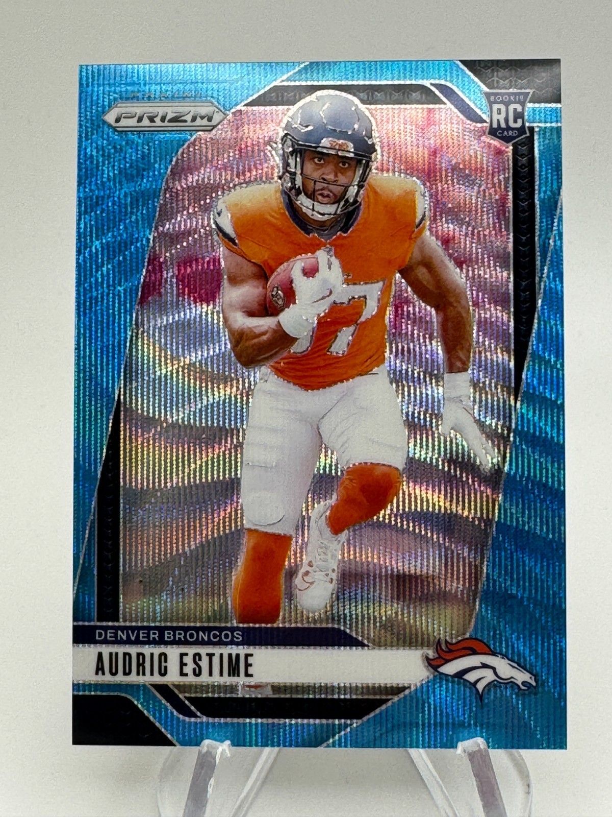 2024 Prizm Football AUDRIC ESTIME Blue Wave Rookie /230 #306 Denver Broncos