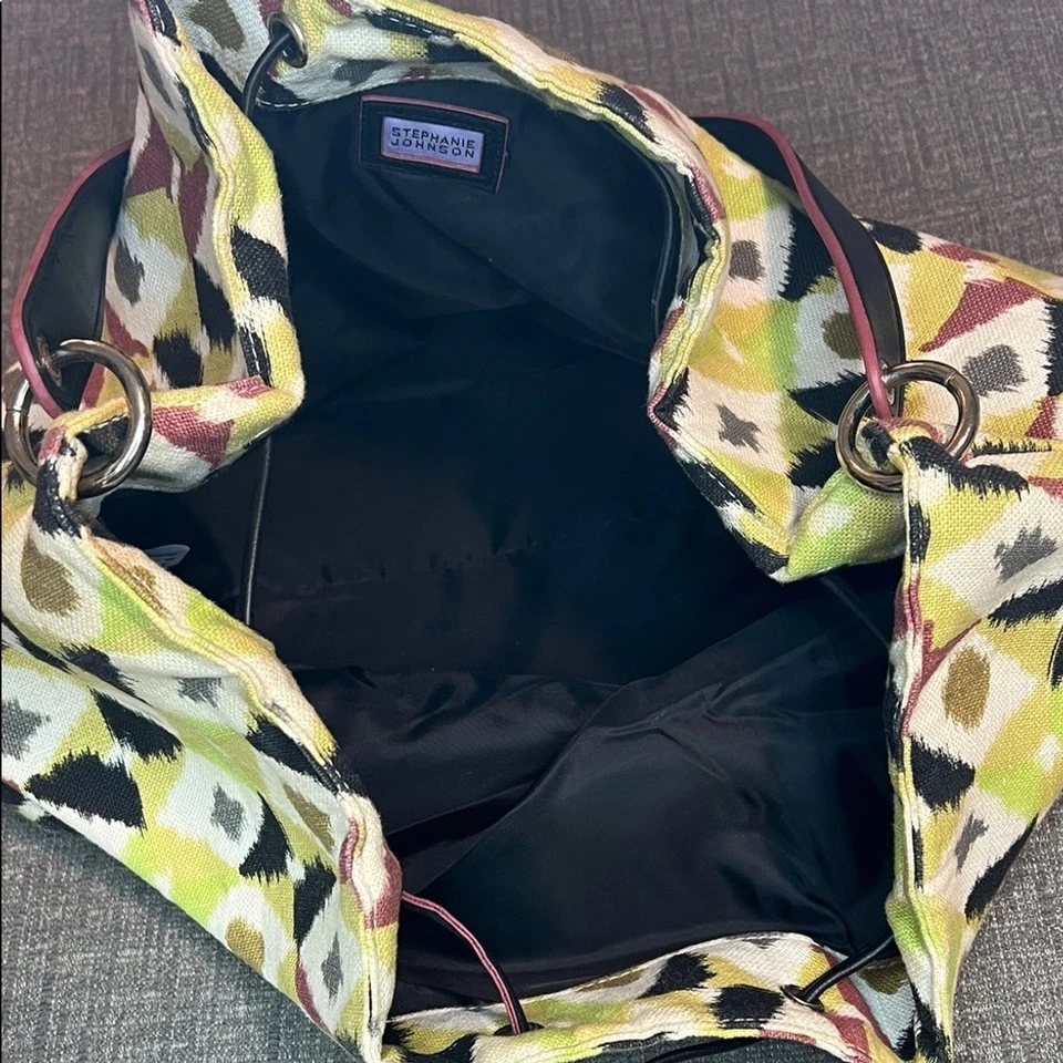 Stephanie Johnson Cartera/Bolso de Hombro Cordón Estampado Boho Amarillo Negro Púrpura Foto 4 de 4