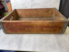 Vintage RC Royal Crown Cola Red Wooden Soda Crate – Rustic Wood Advertising