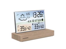 Réveil station météo base en bois