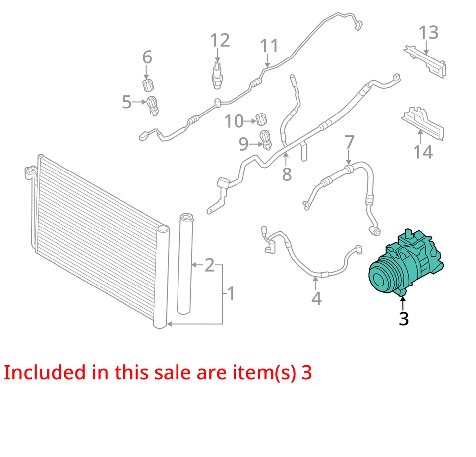 Compresor de aire acondicionado para BMW 650i 2032393 17-19 Foto 3 de 4