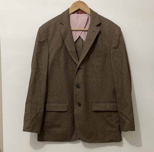 Brooks Brothers Red Fleece Classic Herringbone Sports Blazer Brown 40S - Picture 1 of 9