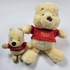 Disney Baby Winnie the Pooh Plush Set Bundle Yellow Red Stuffed Animal Toy 2pc