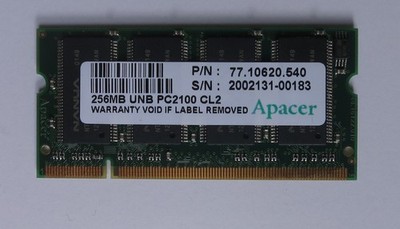 Speichermodul für Notebook (256MB, PC2100, CL2, Apacer, gebraucht)