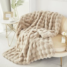 Faux Fur Blanket for Couch Fluffy Warm Throw Blanket for Sofa Bed Thick Furry...