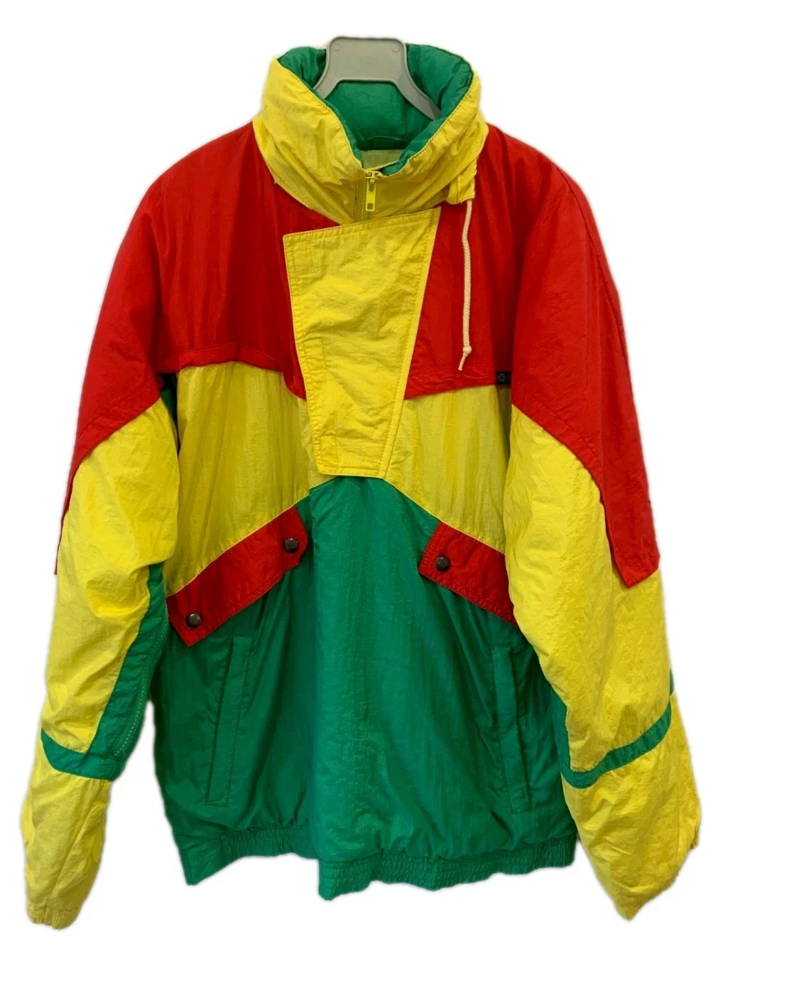 Vintage 90s Runaway Switzerland Colorblock Pullover Jacket Men’s L 46” #110
