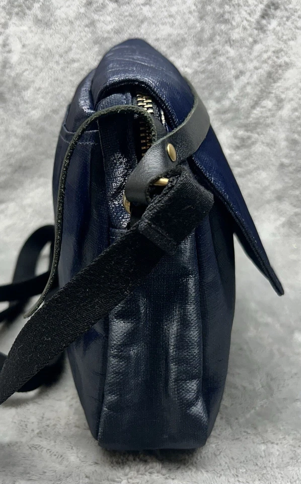 Bolso Bandolera Jack Gomme Paris Azul Lino Recubierto Hecho en Francia | Vendedor de EE. UU. Foto 4 de 4