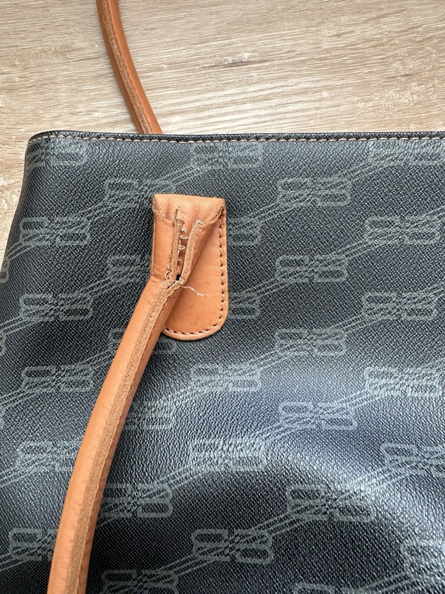Balenciaga Vintage Monogram Canvas & Leather Handbag (1998–2003) –Used View 3