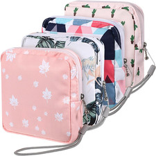 4 Pack Sanitary Pad Storage Bag Mini Period Pouch for Purse Feminine Care