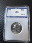 1956 Washington Quarter Silver in Holder Brilliant Uncirculated