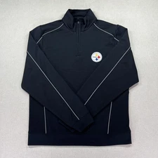 Pittsburgh Steelers Shirt Mens S Football Black 1/4 Zip Pullover Cutter and Buck