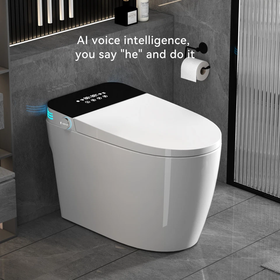 White Smart Toilets with Heated Bidet Seat. Portable toilet with bidet built. - Image 4 of 4
