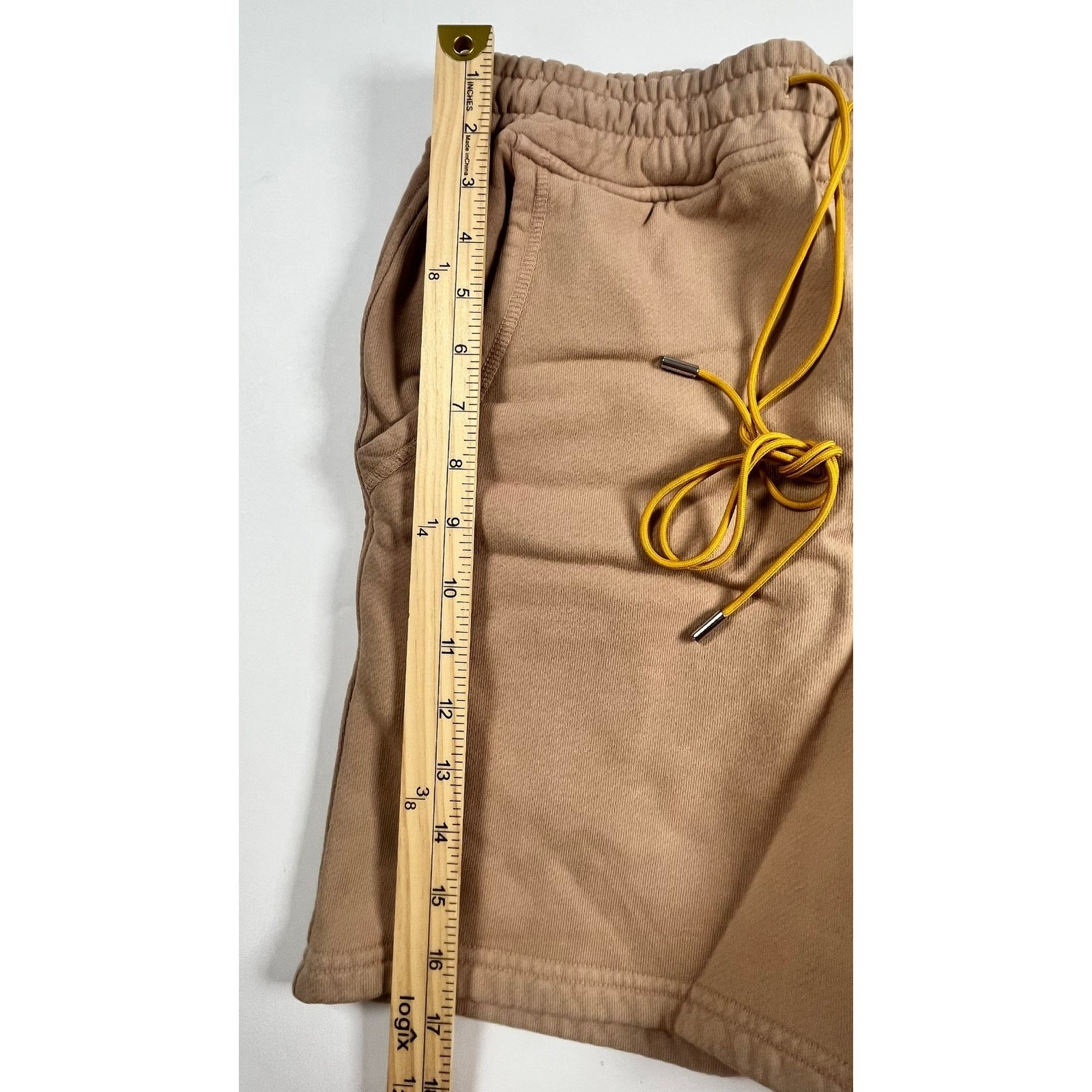 Rhude Logo Sweat Short Size Small Sand Embroidered Accent NWT