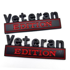 Edition Emblem Car Decals, Retired Soldier 3D Metal Veteran Veteran Black/Red