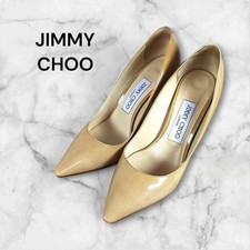 Rare Jimmy Choo Romy 85 Patent Beige Heels Pumps Size 35.5 US 5.5