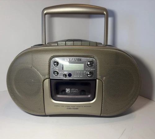 Aiwa Vintage Y2K Golden Boombox CD Radio Cassette CSD TD42
