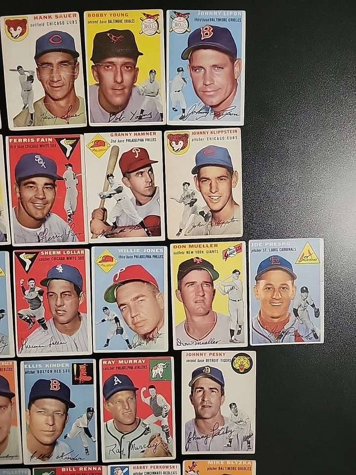 Lote de tarjetas de béisbol 1954 Topps - 31 diferentes - con Ted Kluszewski y Hoyt Wilhelm Foto 4 de 4