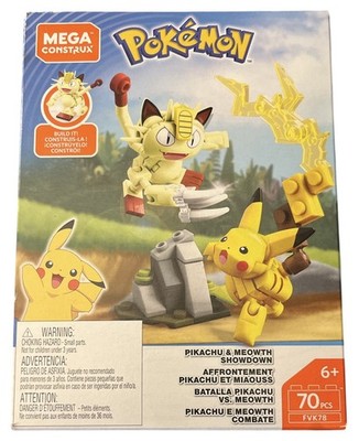 Mega Construx Pokémon Battle Set   Pikachu vs Meowth Showdown (2018) | Brand New