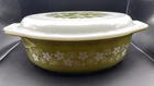 Vintage Pyrex Crazy Daisy Spring Blossom 2 1/2 qt Casserole #045 Oval W/ Lid