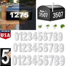 Reflective Mailbox Numbers Sticker 0-9 Self Adhesive Vinyl Waterproof Signs USA