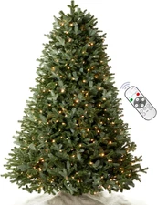 6FT Pre-Lit Artificial Fir Christmas Tree with Remote & Dual Color LED Lights