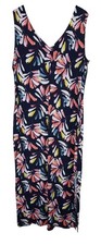 Marks & Spencer Leaf Print Maxi Dress Size 22 Stretch Summer