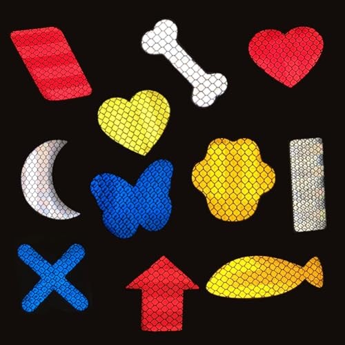100Pcs Warning Reflective Stickers, Reflective Decals Waterproof Reflector 