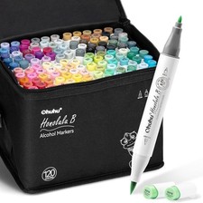 Alcohol Markers Brush Tip- 120color AP Certificated Double Tipped Art Marker Set