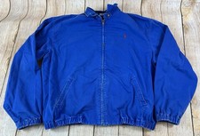 Vintage Polo Ralph Lauren Cotton Harrington Blue Jacket Red Pony Size Large USA