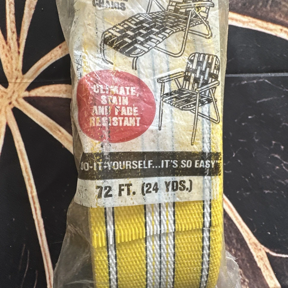 Kit de re-web para silla de césped Wellington naranja marrón blanco rayas 72 pies hecho en EE. UU. NUEVO DE STOCK Foto 3 de 4