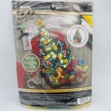 Bucilla  Christmas Tree Surprise  Lighted Felt 18  Long Stocking Kit 86710