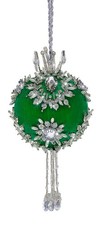 The Cracker Box Inc Arabasque Emerald Ball with Silver Accents