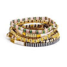 Tile Tila Bracelet,Stackable Boho Glass Bead ...