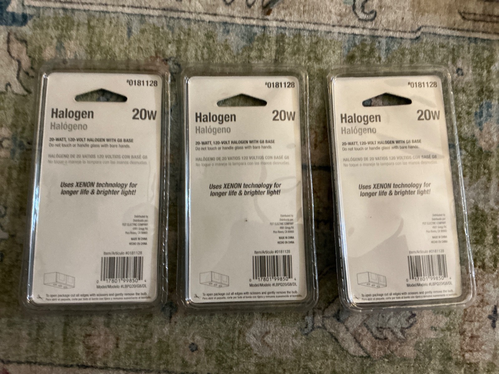 Utilitech Halogen Xenon Light Bulb 20W GY8.6 Base Double Life 4000 Hrs. LOT OF 3